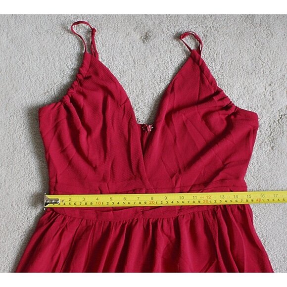 Naked Wardrobe - Strappy Maxi Dress with Full Skirt, color Burgundy, size 8 - Picture 10 of 10